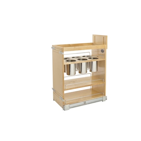 Rev-A-Shelf Maple Veneer, Light Brown, 11.75 in W, 25.63 in H, 21.65 in D, 21.63 in L, Light Brown 448UT-BCSC-11C